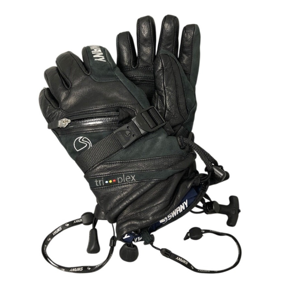 Swany Triplex Ski Gloves Ladies S Black Leather SX-43 Waterproof Winter Sport